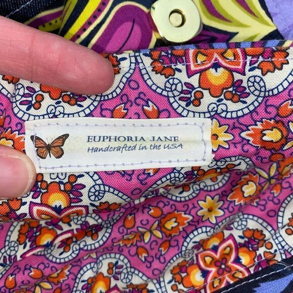 Euphoria Jane handmade crossbody or shoulder fabric fold over purse - Picture 14 of 14